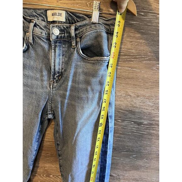 Agolde Jeans Womens 25 Toni Mid Rise Straight Leg Swerve Two Tone Racer Stripe - Picture 5 of 11
